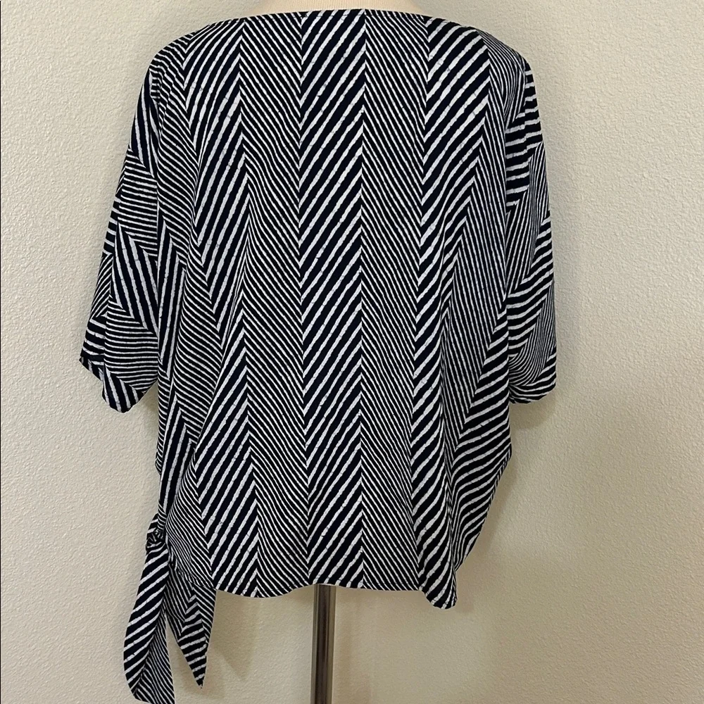 Comfy & Stylish Michael Kors Navy & White Women's Top Size P L Petite Large
